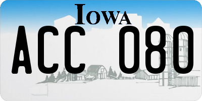 IA license plate ACC080