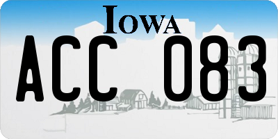 IA license plate ACC083