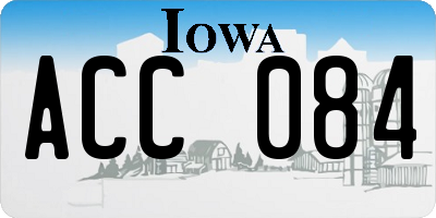 IA license plate ACC084