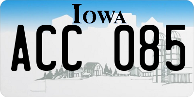 IA license plate ACC085