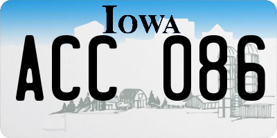 IA license plate ACC086