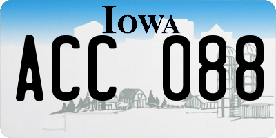 IA license plate ACC088
