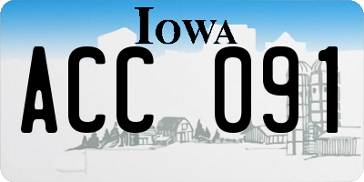 IA license plate ACC091
