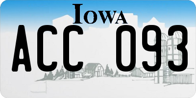 IA license plate ACC093