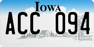 IA license plate ACC094