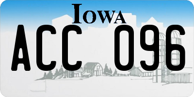 IA license plate ACC096