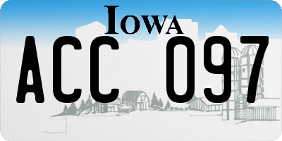 IA license plate ACC097