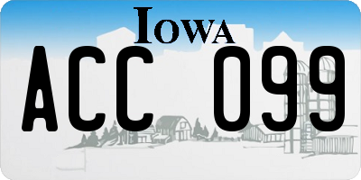 IA license plate ACC099