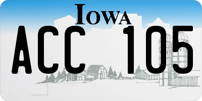 IA license plate ACC105