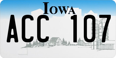 IA license plate ACC107