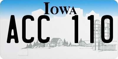 IA license plate ACC110