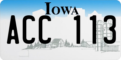 IA license plate ACC113
