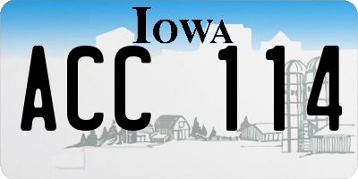 IA license plate ACC114