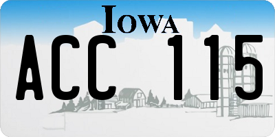 IA license plate ACC115