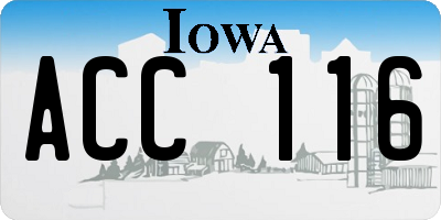 IA license plate ACC116