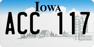 IA license plate ACC117