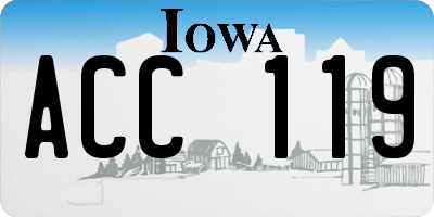 IA license plate ACC119