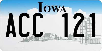 IA license plate ACC121