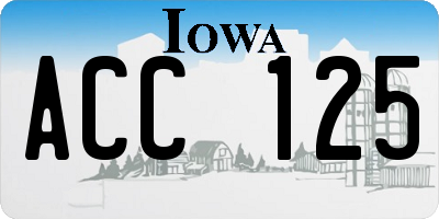 IA license plate ACC125