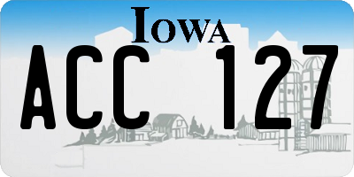 IA license plate ACC127