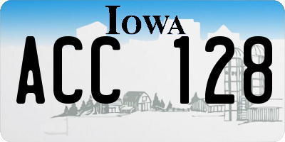 IA license plate ACC128
