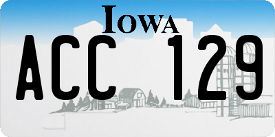 IA license plate ACC129