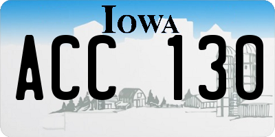 IA license plate ACC130