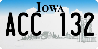 IA license plate ACC132