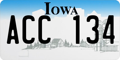 IA license plate ACC134
