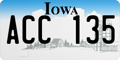 IA license plate ACC135