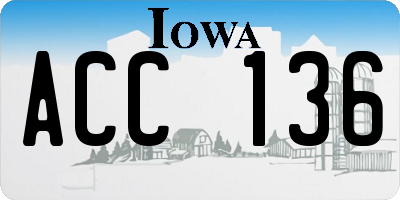 IA license plate ACC136