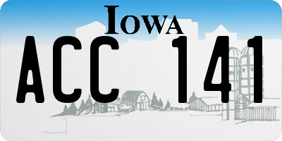 IA license plate ACC141