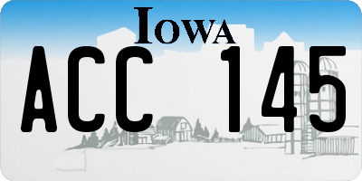 IA license plate ACC145