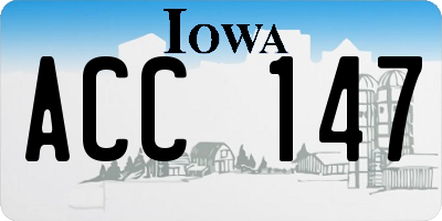 IA license plate ACC147