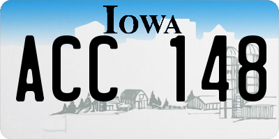 IA license plate ACC148