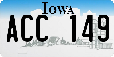 IA license plate ACC149