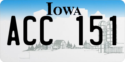IA license plate ACC151