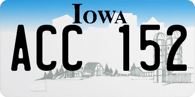IA license plate ACC152