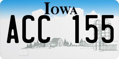 IA license plate ACC155