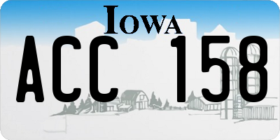 IA license plate ACC158