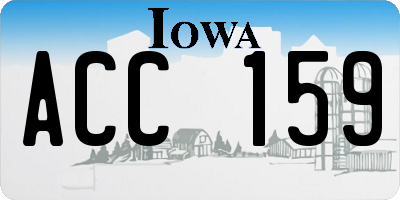 IA license plate ACC159