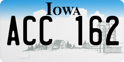 IA license plate ACC162