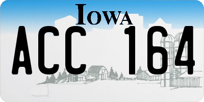 IA license plate ACC164