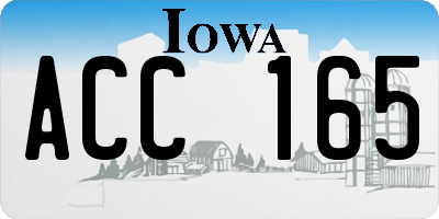 IA license plate ACC165