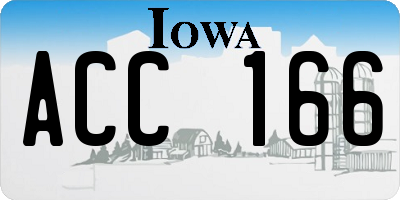 IA license plate ACC166