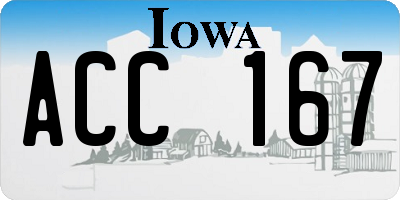 IA license plate ACC167