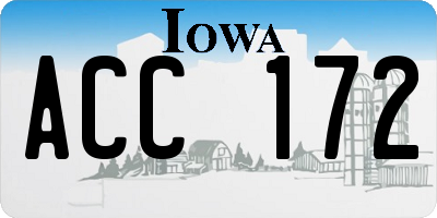 IA license plate ACC172