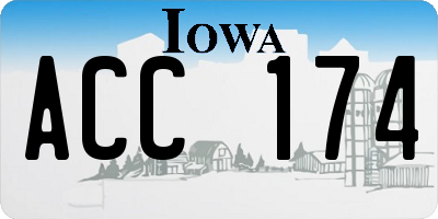 IA license plate ACC174