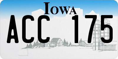 IA license plate ACC175