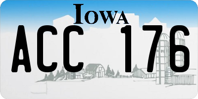 IA license plate ACC176